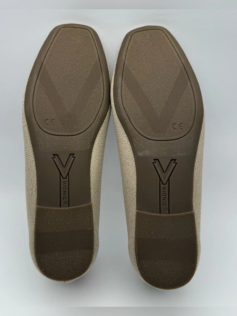 Vionic Klara Knit Ballet Flat Neutral Comfortable Ortho Gold Bow Shimmer 7.5 Y2K
